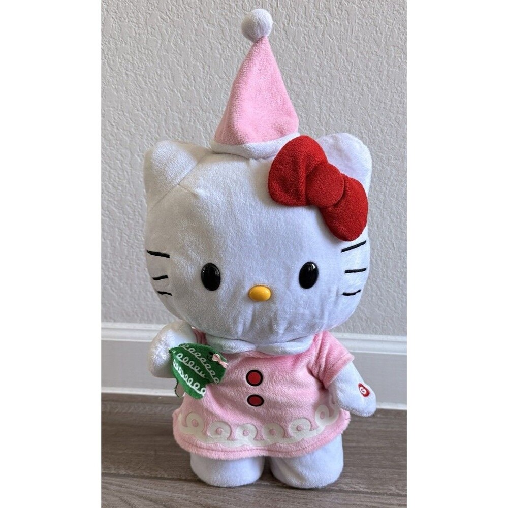 Hello Kitty Sanrio Gemmy 2014 Christmas Dancing Plush Musical Tested Works